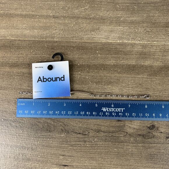 Abound Silver Tone Men’s Sizing Silver ID Bracelet Nickel Free Link Cable Chain - Picture 4 of 7